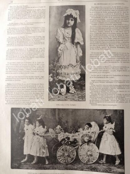 CARTEL ANTIGUO ORIGINAL DE NIÑOS DE LA ALTA SOCIEDAD DE SAN LUIS POTOSI 1895 / ASM LEA DESCRIPCION - Image 2