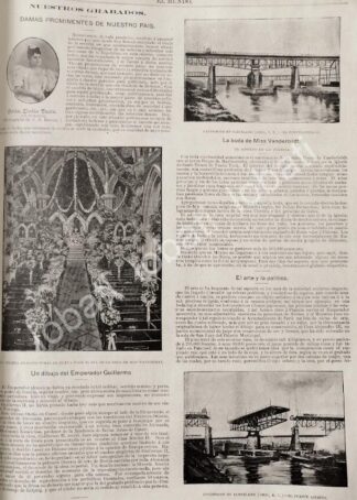 CARTEL ANTIGUO ORIGINAL DE ELODIA TAPIA ( DURANGO) Y BODA VANDERBILT MARLBOROUGH 1895 / ASM