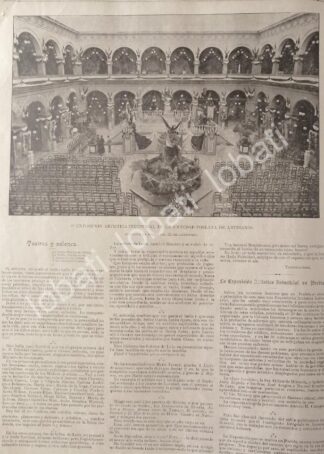 CARTEL ANTIGUO ORIGINAL DE EXPOSICION ARTISTICA INDUESTRIAL DE PUEBLA 1895
