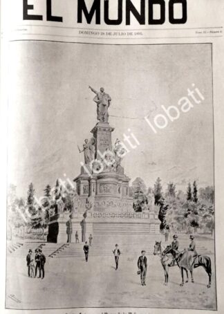 PORTADA ANTIGUA ORIGINAL  1895 MONUMENTO A BENITO JUAREZ D.F