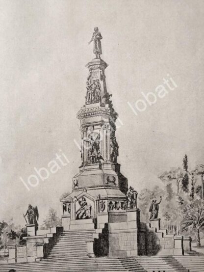 CARTEL ANTIGUO ORIGINAL DE PROYECTO INCONCLUSO DEL MONUMENTO A LA INDEPENDENCIA 1895 DE CARLOS ALCALDE - Image 2