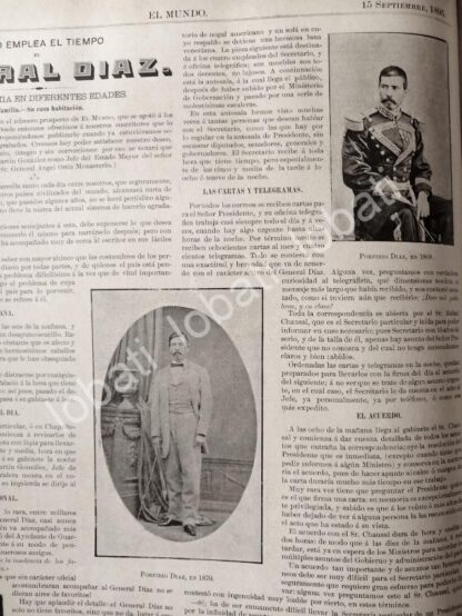 CARTEL ANTIGUO ORIGINAL DE PORFIRIO DIAZ Y SU FAMILIA ENTORNO INTIMO SU VIDA 1895 - Image 3