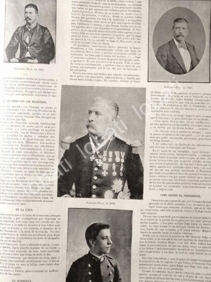 CARTEL ANTIGUO ORIGINAL DE PORFIRIO DIAZ Y SU FAMILIA ENTORNO INTIMO SU VIDA 1895 - Image 4