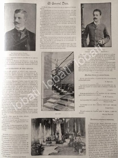 CARTEL ANTIGUO ORIGINAL DE PORFIRIO DIAZ Y SU FAMILIA ENTORNO INTIMO SU VIDA 1895 - Image 7