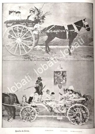CARTEL ANTIGUO ORIGINAL DE COMBATE DE FLORES D.F 1895 CARRETAS DE LA EPOCA