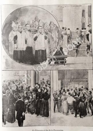 CARTEL ANTIGUO ORIGINAL DE NOTAS DE LA CORONACION DE LA VIRGEN DE GUADALUPE 1895 RLG