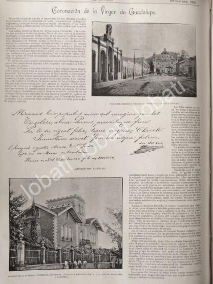 CARTEL ANTIGUO ORIGINAL DE NOTAS DE LA CORONACION DE LA VIRGEN DE GUADALUPE 1895 RLG - Image 5