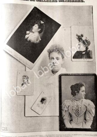 GRABADO ANTIGUO 1895 DAMAS DE LA ALTA SOCIEDAD DE MEXICO
