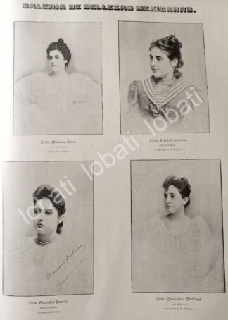 GRABADO ANTIGUO DAMAS DE LA ALTA SOCIEDAD MEXICANA 1895