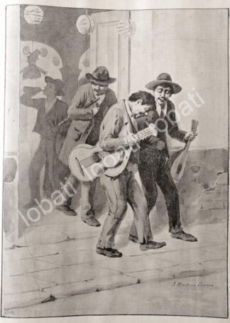 GRABADO ANTIGUO 1895 POR: MARTINEZ CARRION. DESPUES DE LA POSADA
