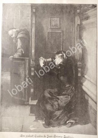 GRABADO ANTIGUO 1895 POR: JUAN ANTONIO BENLLIURE, SIN PIEDAD / RLG ARTE SACRO