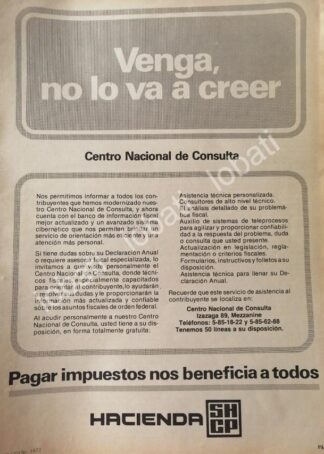CARTEL ANTIGUO ORIGINAL DE SHCP SECRETARIA DE HACIENDA 1981 /44