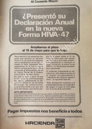 CARTEL ANTIGUO ORIGINAL DE SHCP SECRETARIA DE HACIENDA 1981 /42