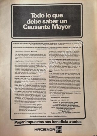 CARTEL ANTIGUO ORIGINAL DE SHCP SECRETARIA DE HACIENDA 1981 /41