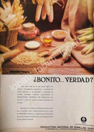 CARTEL ANTIGUO ORIGINAL DE PRODUCTORA NACIONAL DE SEMILLAS. SARH 1982 /N93