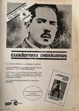 CARTEL ANTIGUO ORIGINAL DE SEP LANZA CUADERNOS MEXICANOS 1981 /85