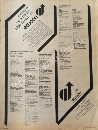 CARTEL ANTIGUO ORIGINAL DE UADEG LANZA EL PROGAMA EDUCON. 1981 /83