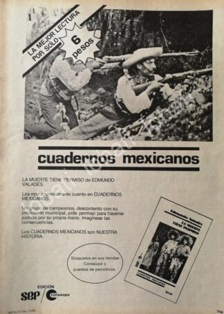 CARTEL ANTIGUO ORIGINAL DE SEP LANZA CUADERNOS MEXICANOS 1981 /78