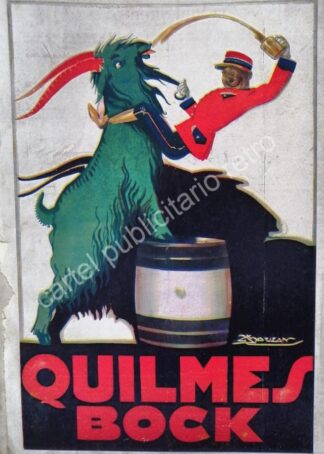 CARTEL ANTIGUO ORIGINAL DE CERVEZA QUILMES 1927 ARTE PUBLICITARIO /RARO