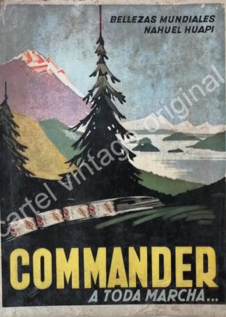 CARTEL ANTIGUO ORIGINAL DE CIGARROS COMMANDER 1941 / RARO