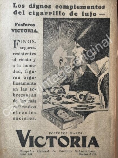CARTEL ANTIGUO ORIGINAL DE 3 AFICHES DE FOSFOROS 1927 - Image 3