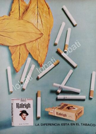CARTEL ANTIGUO ORIGINAL DE CIGARROS RALEIGH 1964 /T261 / RARO