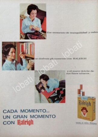CARTEL ANTIGUO ORIGINAL DE CIGARROS RALEIGH 1963 /T259