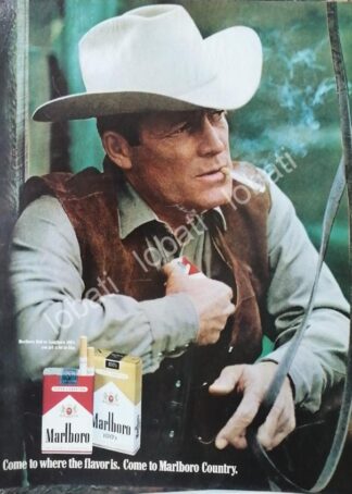 CARTEL ANTIGUO ORIGINAL DE CIGARROS MARLBORO 1960s /T248