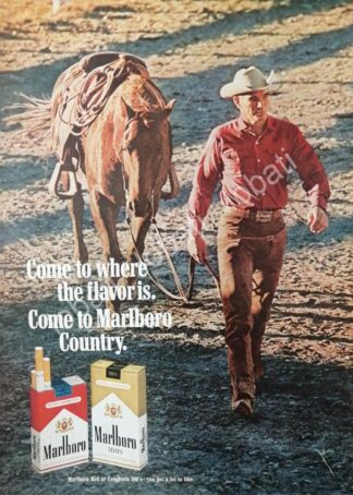 CARTEL ANTIGUO ORIGINAL DE CIGARROS MARLBORO 1960s /T247
