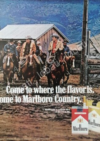 CARTEL ANTIGUO ORIGINAL DE CIGARROS MARLBORO 1970 /T245