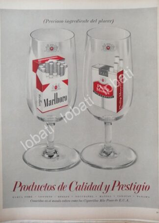 CARTEL ANTIGUO ORIGINAL DE CIGARROS MARLBORO 1960s /T237
