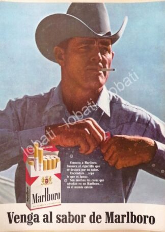 CARTEL ANTIGUO ORIGINAL DE CIGARROS MARLBORO 1960s /T251