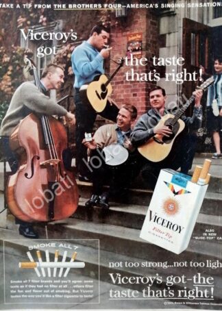 CARTEL ANTIGUO ORIGINAL DE CIGARROS VICEROY /T230