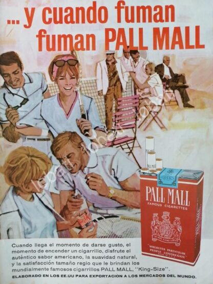 CARTEL ANTIGUO ORIGINAL DE SET DE 3 AFICHES CIGARROS PALL MALL 1964 /T227 - Image 3