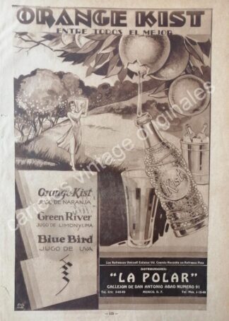 CARTEL ANTIGUO ORIGINAL DE REFRESCO ORANGE KIST 1930s, SUPER RARO