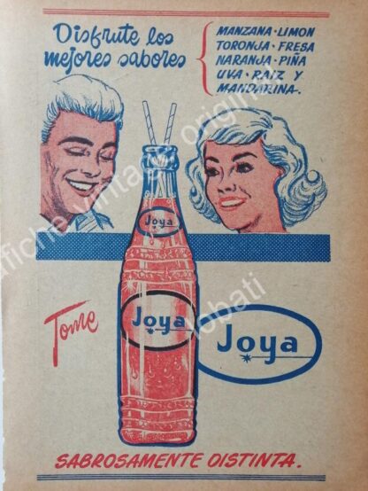 CARTEL ANTIGUO ORIGINAL DE SET DE 3 AFICHES REFRESCOS JOYA 1950s-60s - Image 5