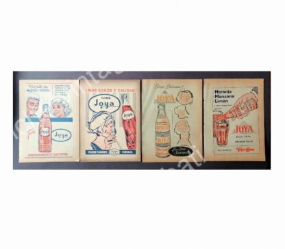 CARTEL ANTIGUO ORIGINAL DE SET DE 3 AFICHES REFRESCOS JOYA 1950s-60s - Image 2