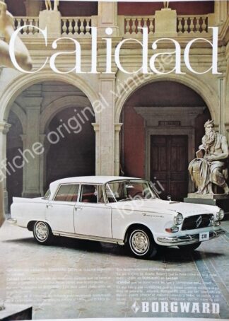 CARTEL ANTIGUO ORIGINAL DE AUTOS BORGWARD 230 1967 MONTERREY /RARO /5