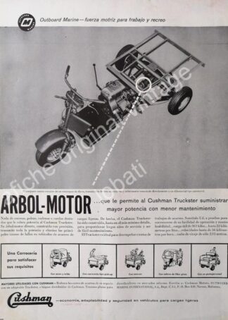 CARTEL ANTIGUO ORIGINAL DE MOTOCICLETAS CUSHMAN 1958