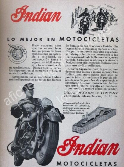 CARTEL ANTIGUO ORIGINAL DE SET DE 7 AFICHES DE MOTOCICLETAS 1940s-50s - Image 2
