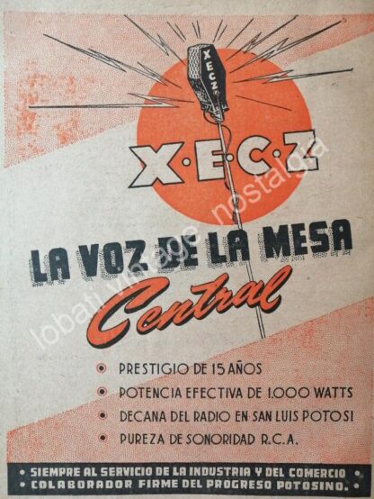 CARTEL ANTIGUO ORIGINAL DE 4 AFICHES RADIO DIFUSORAS DE SAN LUIS POTOSI 1940s-60s - Image 3