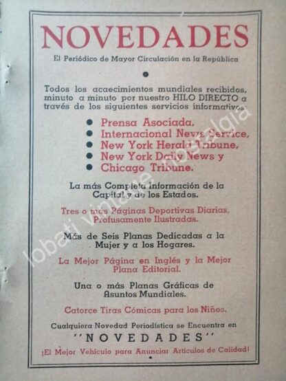 CARTEL ANTIGUO ORIGINAL DE SET DE 8 AFICHES DE PERIODICOS DE LOS AÑOS 40s-60s - Image 6