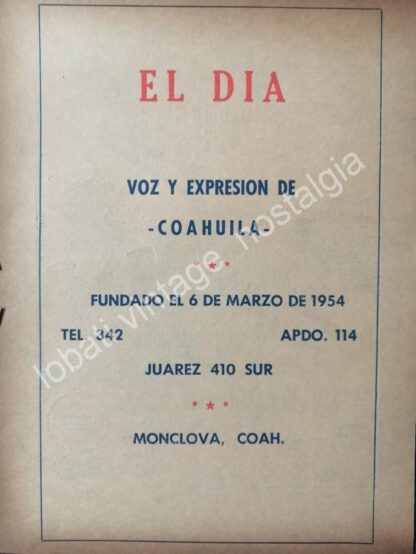 CARTEL ANTIGUO ORIGINAL DE SET DE 3 CARTELES DE PERIODICOS DE COAHUILA 1960s - Image 2