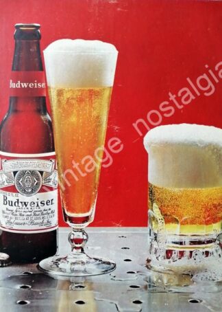 CARTEL ANTIGUO ORIGINAL DE CERVEZA BUDWEISER 1966