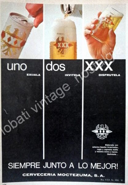 CARTEL ANTIGUO ORIGINAL DE SET DE 6 AFICHES, CERVEZAS MAS POPULARES 1960s Y 70s - Image 4