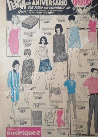 CARTEL ANTIGUO ORIGINAL DE TIENDA ALMACENES RODRIGUEZ DE PUEBLA 1967