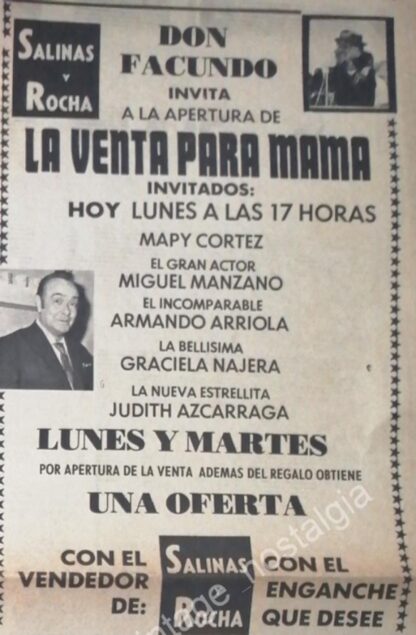 CARTEL ANTIGUO ORIGINAL DE POLO ORTIN Y ARTISTAS EN SALINAS Y ROCHA 1969 TIENDA /FEP - Image 2