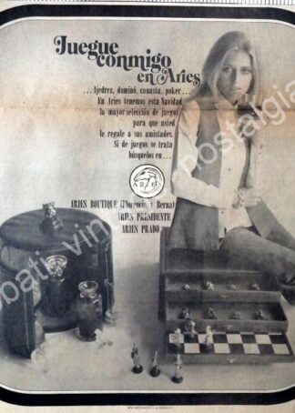 CARTEL ANTIGUO ORIGINAL DE TIENDA. BOUTIQUE ARIES 1967 / RARO