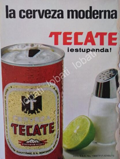 CARTEL ANTIGUO ORIGINAL DE CERVEZA TECATE 1975 / MINI CARTEL /13