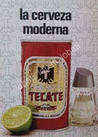 CARTEL ANTIGUO ORIGINAL DE CERVEZA TECATE 1975 / MINI CARTEL /12